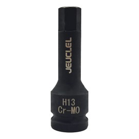 JEUCLEL 13mm Hex Impact Bit Socket, H13 1/2-Inch Impact Drive Allen Socket, Cr-Mo Steel Lengthen Hex Screwdriver Socket Adapter