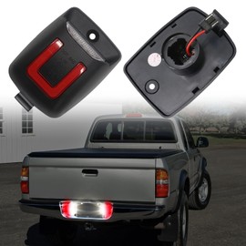 AUYICH LED License Plate Light Lamp Assembly Compatible with Tacoma 2005-2015, For Tundra 2000-2013, 2PCS Tag Lights for License Plate White & Red Lights, Clear Lens