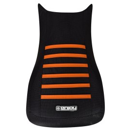 Enjoy Mfg 2005-2009 Arctic Cat Automatic 650 700 Seat Cover  ALL BLACK/ORANGE RIBS #380