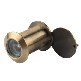 Safety Door Viewer,Solid Brass 220-degree Door Viewer/Peephole with Heavy Duty Rotating Privacy Cover Doors, Durable Door Viewer for Home Office Hotel 28mm (Green Bronze)