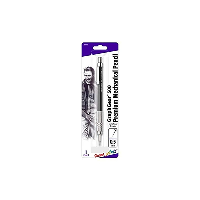 Pentel Arts GraphGear 500 - Lápiz de dibujo premium, Negro,