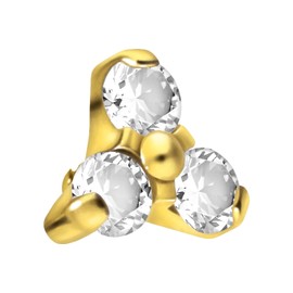 PIERCINGLINE Titanium Screw Attachment with External Thread 0.9 mm Crystal Flower Piercing Attachment Replacement Choice of Colours and Sizes, Titanium