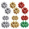 6 Pairs Christmas Bow Stud Earrings for Women Gold Flower