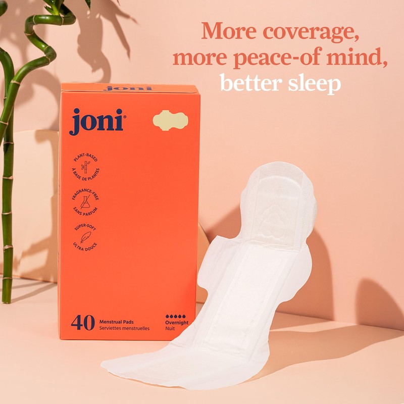 joni Organic Bamboo Overnight Pads, Extra Long Organic Pads for