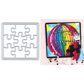 XMZZMX Square Puzzle Metal Cutting Dies for Card Making, Paper Embossing Die Cuts Kit Templates Supplies, Photo Frame Album DIY Scrapbooking Stencils Sets