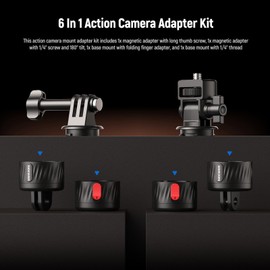 Neewer Magnetic Action Camera Mount Kit, Compatible with GoPro Hero 13 12 11 Max DJI Osmo Action Insta360, ABS Magnetic Quick Release Mount for POV Shots, GP-24