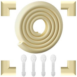 Safety Baby Edge Corner Guards Protector Set, 2M Edge Protector and 4 Corner Guards for Children, Foam Safety Strip Baby Proofing Kit for Furniture Against Sharp Corners