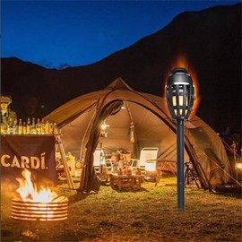 AMYLIAGAN Outdoor LED Bluetooth Flame Speaker, Wireless Bluetooth 5.0 LED Flame Speakers with Stake, Portable Waterproof Blueteeth Speakers with Atmosphere Lamp for Garden Patio Party Camping