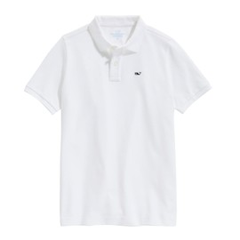 vineyard vines Boys' Heritage Pique Polo, White Cap 2T