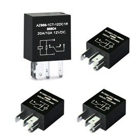 GROBARPART (Pack of 4) Fit for Zettler Fuel Pump Relay Replace Part for 4671168E 72472M AZ988-1CT-12DC1R Relay 12V 30A 5 Pins