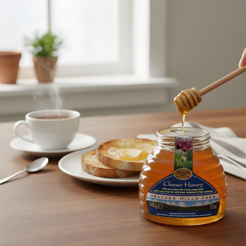 Heather Hills Farm Raw Clover Honey 340g (12oz) | Pure,