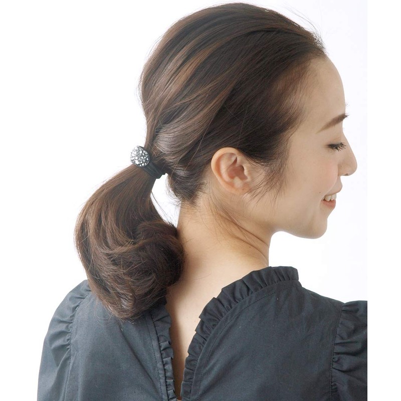 VingTAINE H7183-BK Bijou Curve Hair Cuff, Pony Hook, Easy Arrangement,