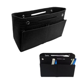 XMNIVATE 1 Piece Felt Cosmetic Bag, Shopping Bag Organizer, Handbag Organizer, Item Organizer, Handbag Organizer, Felt Bag Organizer with Compartments (Black).