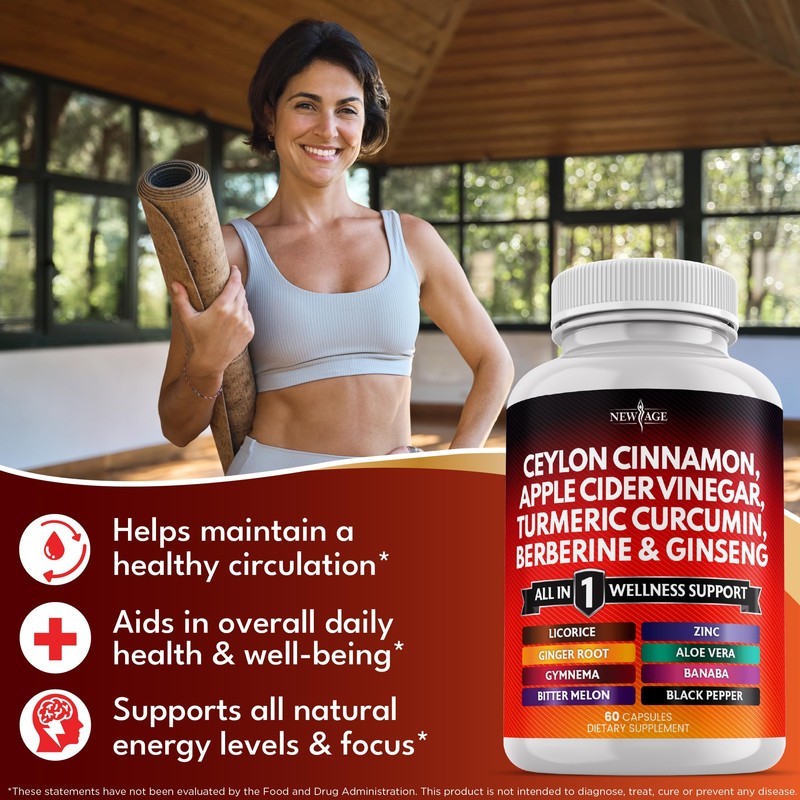 Ceylon Cinnamon, Turmeric, Apple Cider Vinegar, Ginseng, Aloe Vera, Berberine
