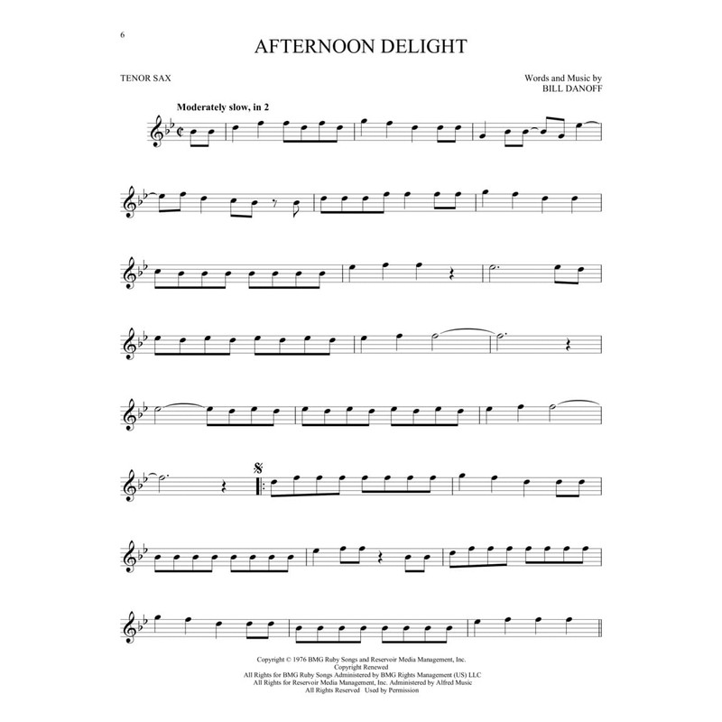 101 Popular Songs – Tenor Sax Sheet Music Songbook |