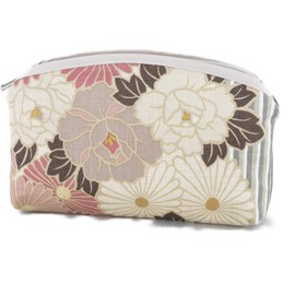 Small Makeup Bag Made in Japan/ Cute Travel Cosmetic Pouch for Women Girls, Pinkbeige