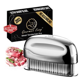 Meat Tenderizer Tool Ultra Sharp Needle Blades 100% Stainless Steel - Heavy Duty Kitchen Gadgets - Hand Held Meat Tenderizer Needle Tool - Cooking Gadgets for Tenderizing Chicken, Steak, Veal, BBQ