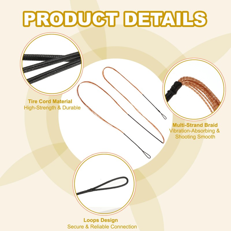 PATIKIL 156cm Bow String Replacement, Archery Bowstrings Accessories 12 Strands