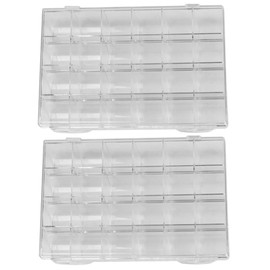 Ipetboom 2Pcs Transparent Nail Art Organizer Boxes with Compartments Storage Organizer for Nail Diamonds and Accessories Manicure Supplies Container