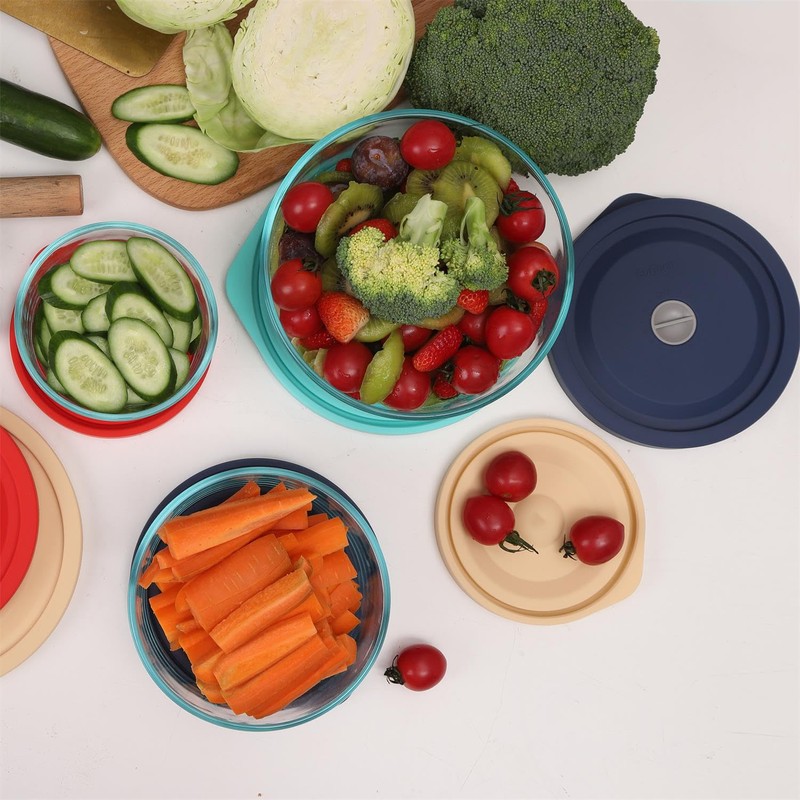 Replacement Lids for Pyrex 7200-PC 2 Cup, Silicone Round Storage