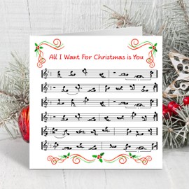 Funny Naughty Christmas Card Cheeky Rude Boyfriend Girlfriend Husband Wife Humor Song Lyrics All I Want Christmas