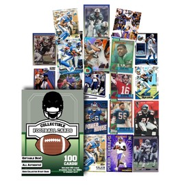 Assorted Set of 100 Football Trading Cards - All New Condition Cards - Perfect Starter Set For Kids, Adults, & Collectors - Potential Superstar and Hall of Fame Cards Available - Retail Packaging