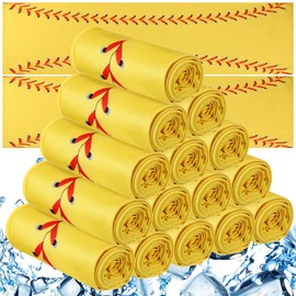 CraftyDream 18 Pcs Cooling Towel, Baseball Softball Towel Breathable Chilly Ice Towels, 40"x12" Cooling Towel for Baseball Team Coach Gift Softball Training, Cold Sweat Rag for Sport(Yellow,Softball)