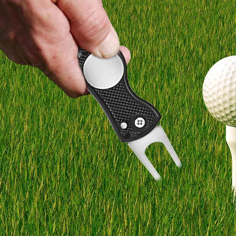 FUZVOL Golf Divot Repair Tool, Divot Tool with Pop-up Button,