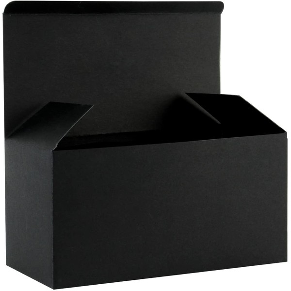 RUSPEPA Recycled Cardboard Gift Boxes - Decorative Favor Box with Lids for Gifts, Party, Wedding - 9"X4.5"X4.5" - 30 Pack - Black