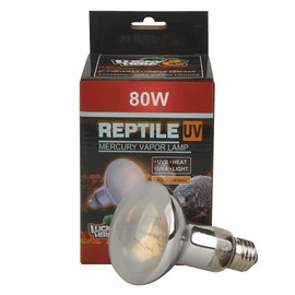 LUCKY HERP Reptile UVA UVB Mercury Vapor Bulb Lamp,R80,80 Watts,E26,120V,Screw Thread (Coated)