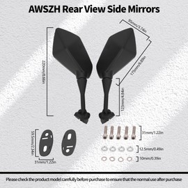 AWSZH Rear View Side Mirrors 88110-MAS-E01 88120-MAS-E01 Compatible with HONDA CBR900 CBR919 CBR929 CBR954 CBR 900 CBR 919 CBR 929 CBR 954 1998-2003/ HYOSUNG GT125R GT250R GT650R GT650S