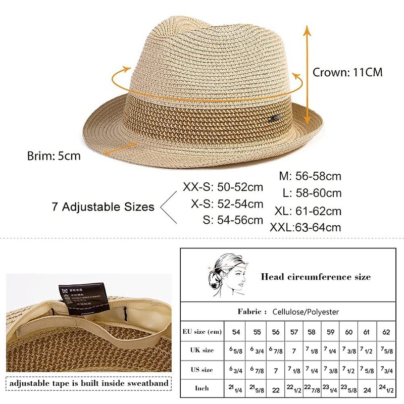 Comhats® Men’s Handmade Panama Hat, Sun Hat, Straw Hat, Fedora