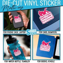 (3Pcs) Don't Park Too Close I'm Chunky Sticker Cute Pink Funny Driving Driver Car 3" Waterproof Vinyl Die-cut Stickers For Cars Mirror Window Bumper Truck Laptop Decals Decoration Stuff Gifts 3 Inches