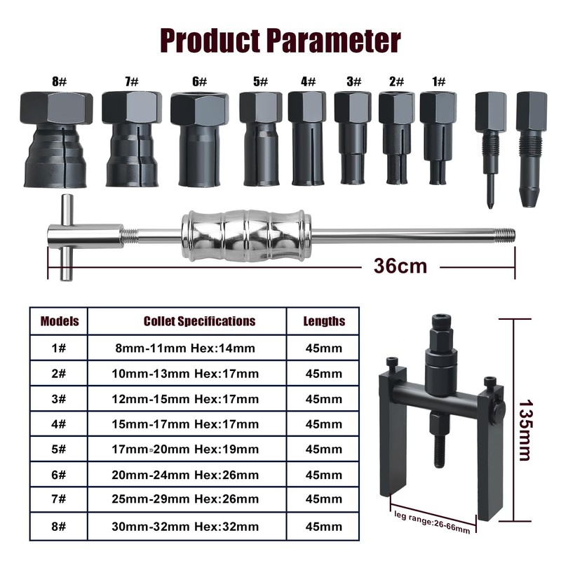 LainKeen 12pcs Motorcycle Blind Inner Bearing Puller Tool Kit, Motorcycle