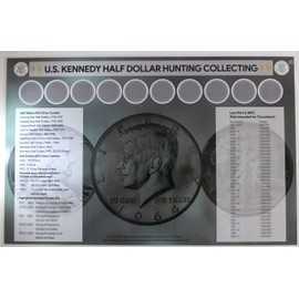 U.S. Halve Hunting and Collecting 11" x 17" Coin Roll Sorting Mat for Half Dollars Laminated