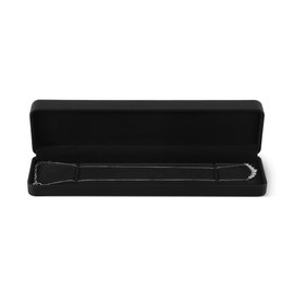 Yinbeini Bracelet Box, Leather Necklace Boxes For Jewelry Gift,Premium Mens Jewelry Box,Luxury Black Jewelry Box (Black)