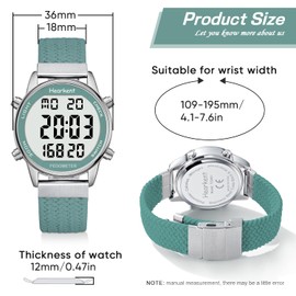 Hearkent Womens Pedometer Watch-Step Tracker Watch with Calories Counter-Non Bluetooth Pedometer Watches-LCD Large Numbers-30M Waterproof Watch-Wrist Watch Step Counter for Walking(Green)