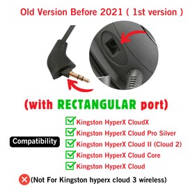 Replacement Mic for HyperX Cloud, Cloud X, Cloud II, Cloud Core, Cloud Pro Silver (Old Version Before 2021) – Noise Cancelling Boom Microphone Compatible with Gaming Consoles, PC, 3.5mm Jack