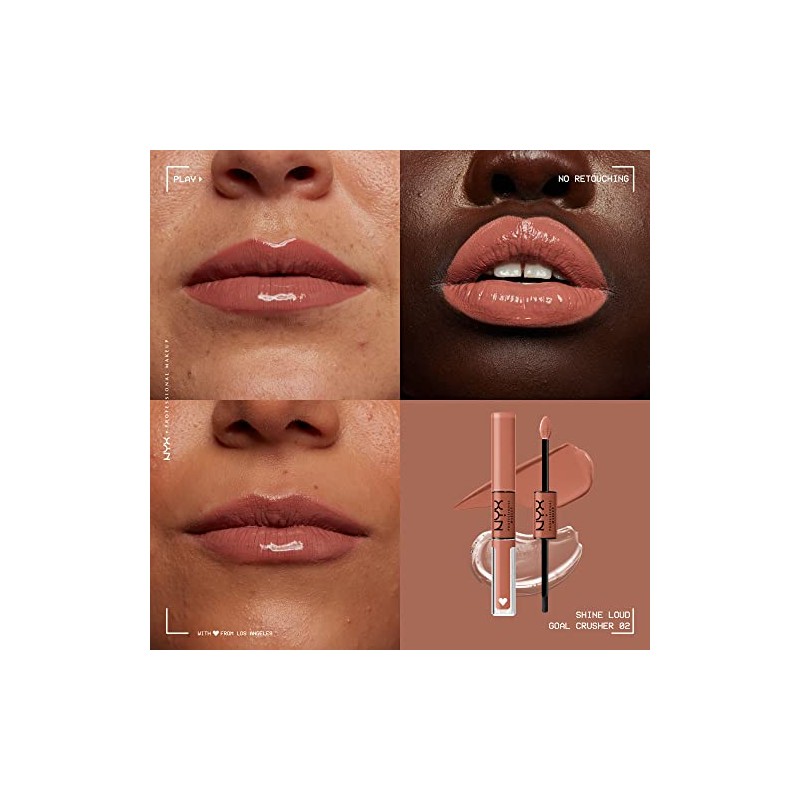 NYX Professional Makeup, Shine Loud, Labial Líquido Larga Duración, Goal