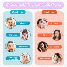 ACWOO Gel Eye Mask, Reusable Cold Gel Eye Mask, Hot and Cold Ice Eye Mask for Puffy Eyes, Tired Eyes, Headaches, Hangovers, Migraines (A-purple)