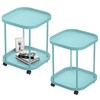 villertech Side Table with Wheels, End Table Living Room Plastic