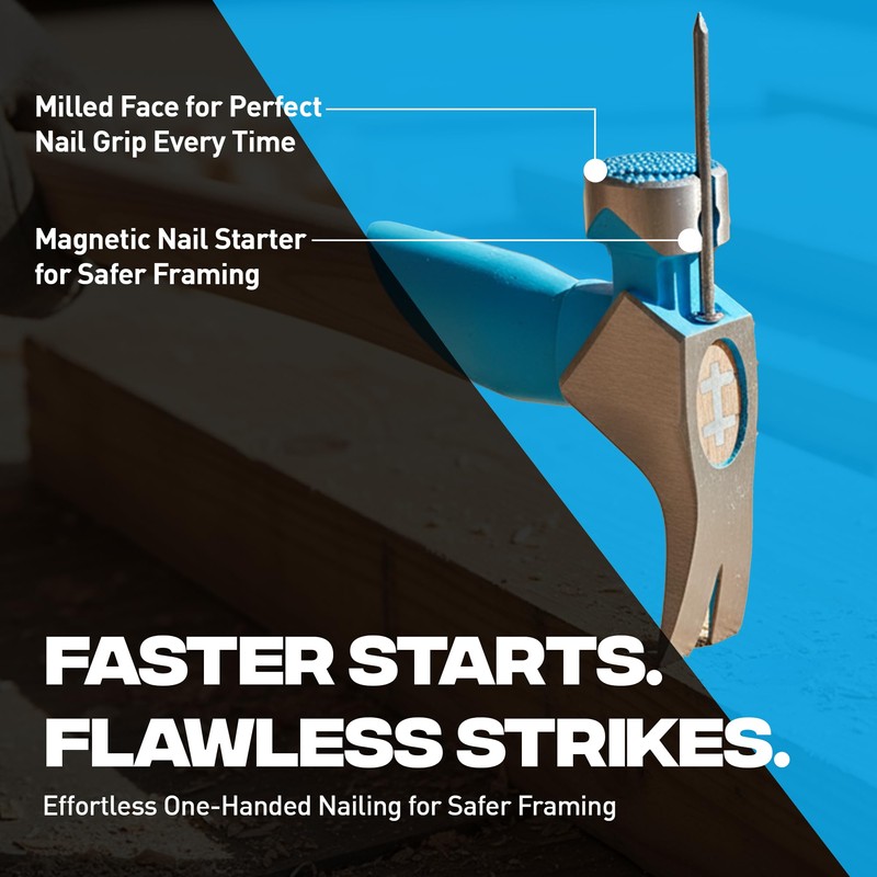 OX Tools Pro Series 18oz California Framing Hammer, Milled Face