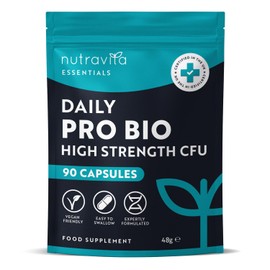 Nutravita Probiotics for Gut Health - 90 Vegan Capsules (Not Tablets) for Gut Health & Bloating Relief - Probiotic Supplements for Men & Women - Bio Cultures Complex with Lactobacillus Acidophilus