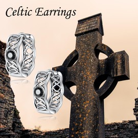 JERWLI Berg Celtic Knot Tree of Life Starfish Hoop Earrings Huggie Earrings 925 Sterling Silver Small Huggie Hoop Earrings Jewellery Gifts for Women Men Girls, Sterling Silver