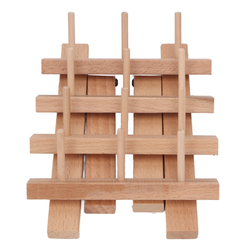 12 Spools Wooden Sewing Thread Holder Foldable Bobbin Hanging Rack