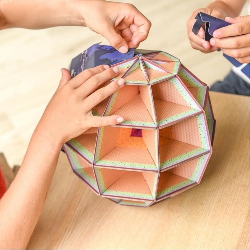 POPPIK 1841265 3D Craft Globe, Earth at Night, Glow-in-the-Dark Learning