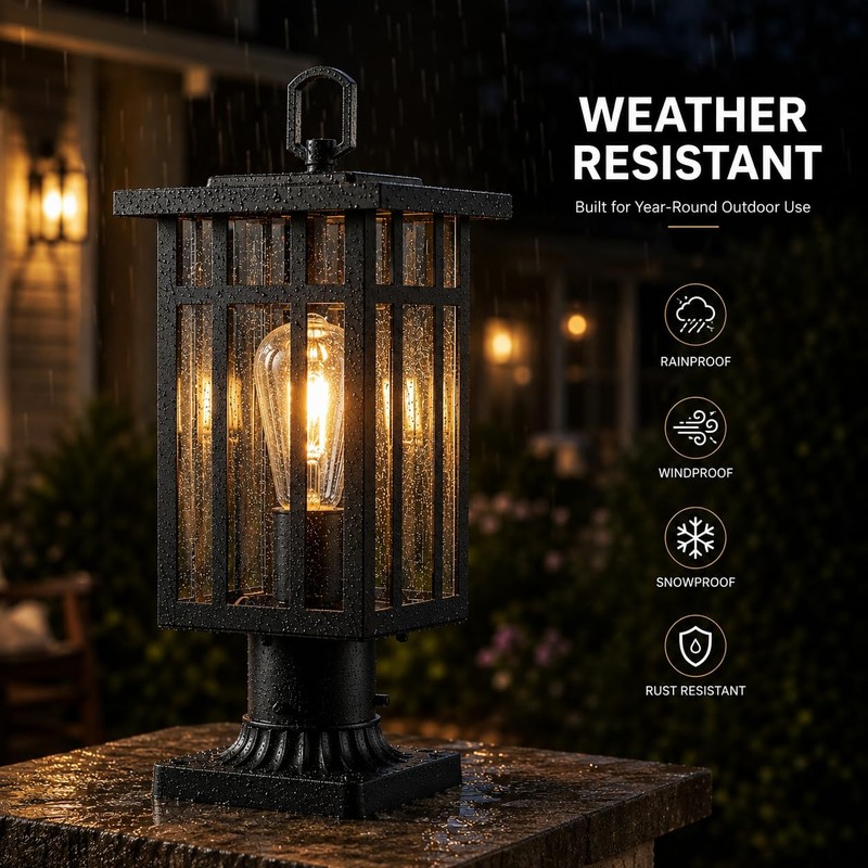 c cattleya Modern Outdoor Post Light with Pier Mount Base,