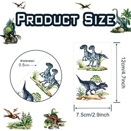 Dinosaur Temporary Tattoos for Kids,10 Sheets Nature Forest Dinosaur Realistic Tattoo Stickers Waterproof Cartoon Tattoos for Boys Girls Kids Party Supplies