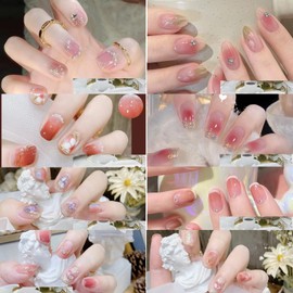 8 sheets 112 stickers gel nail seal hardened nail seal gel nail stick long lasting nail seal for hand use nail seal gel nail stick pink cute gel nail curing type self nail home nail easy nail stick