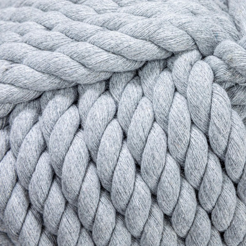 Nautical Rope Knot Decorative Cotton Door Stop, Grey